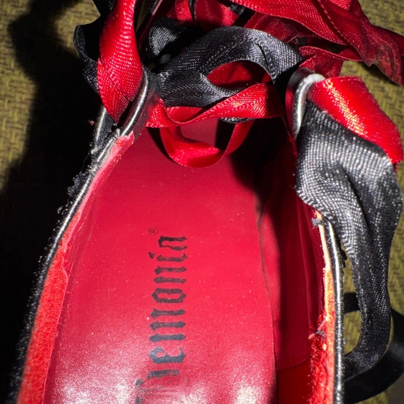 Demonia lace boots platform leather style & lace vampire core dark romantic goth - Picture 8 of 14